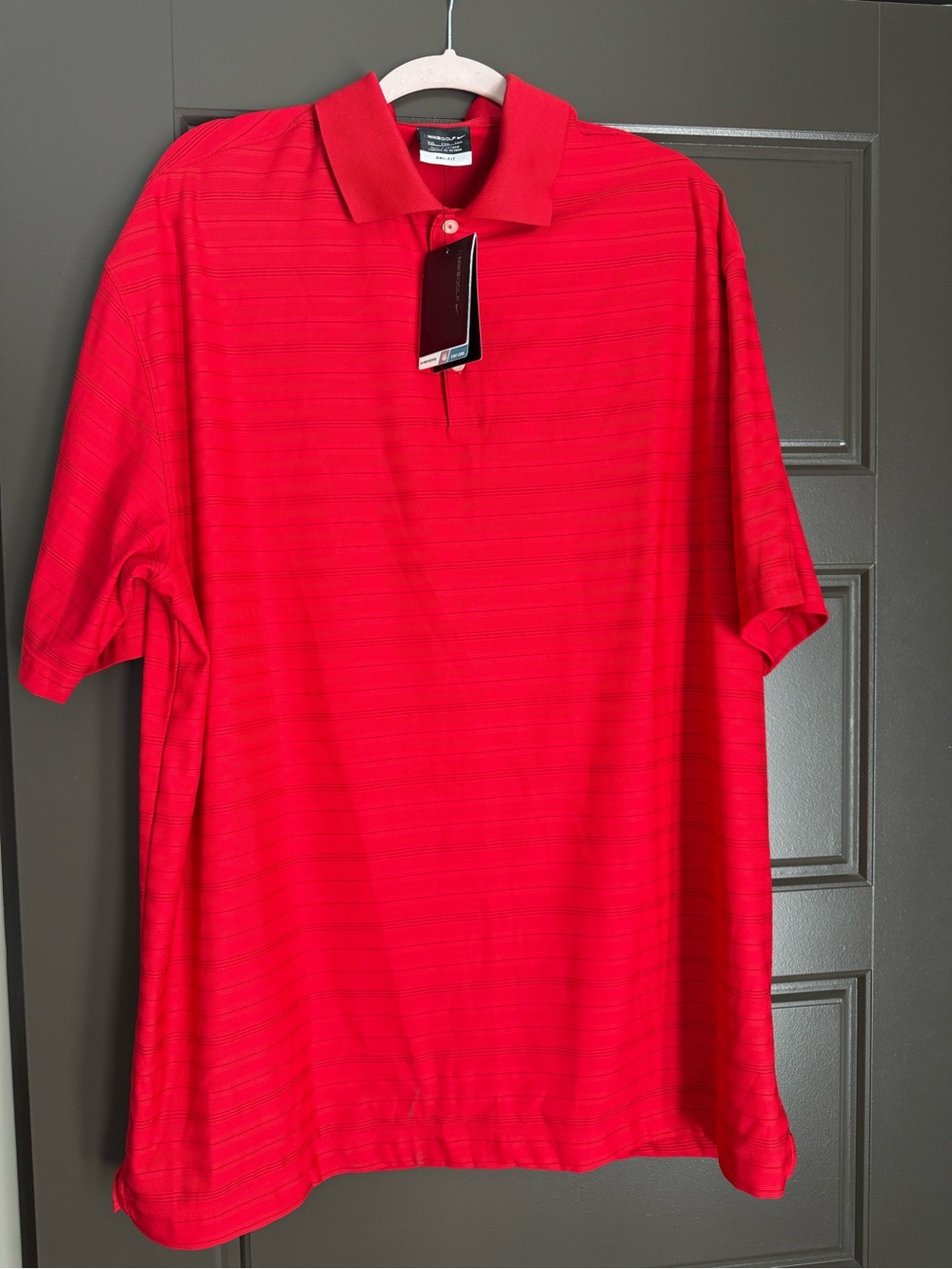 Nike Red Short-Sleeve Polo - Textured Performance NWT